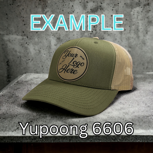 Custom Leather Patch Hat - Yupoong 6606